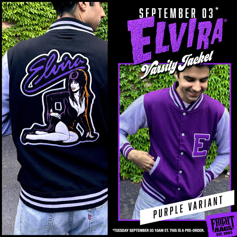 Elvira Varsity Jacket is Coming Tuesday Sept 03! | Fright-Rags