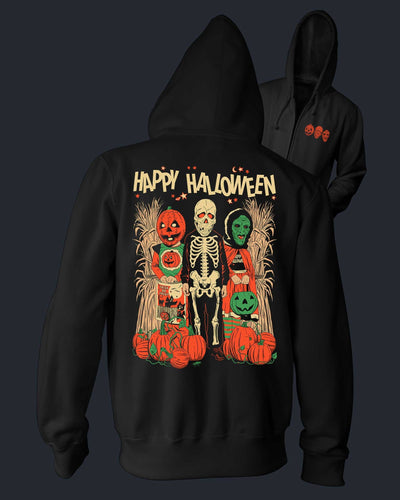 Halloween Trio - Happy Halloween - Zippered Hoodie