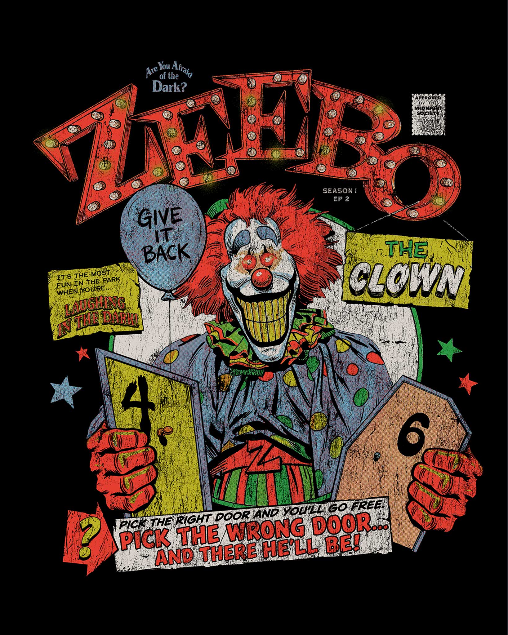 【メ1010-09】Clown Zeebo the Clown - Comfort Colors | Fright-Rags