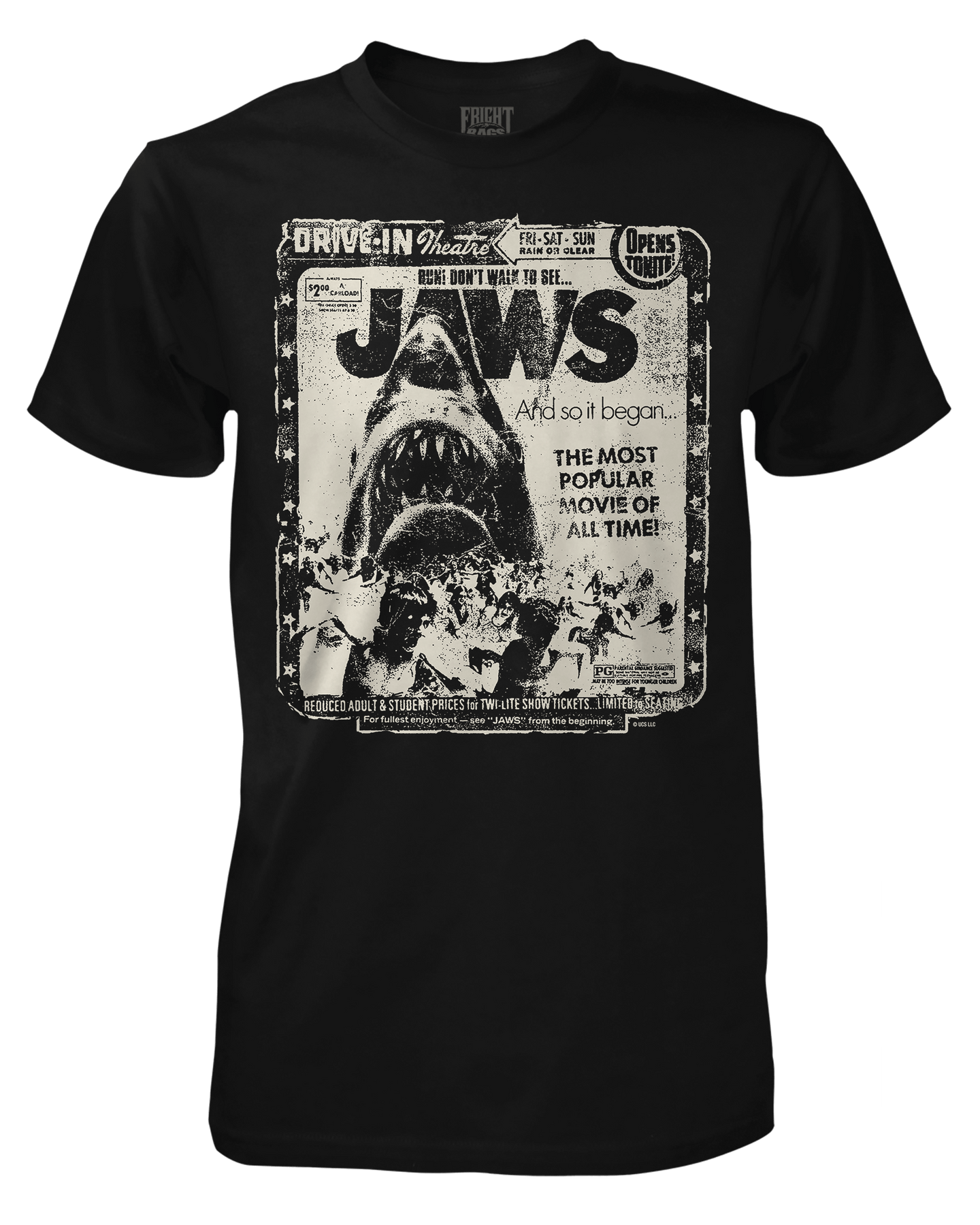 Fright-Rags | Jaws - Drive-In Theater Licensed Jaws T-Shirt – Fright-Rags